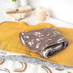 Close up of soft muslin fabric texture on Gerber burp cloths