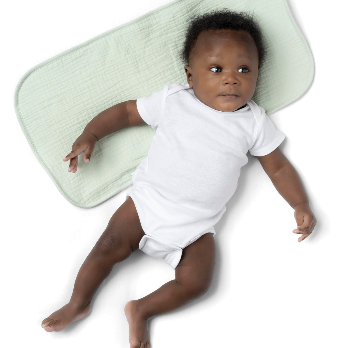 Gerber baby unisex burp cloths folded in a stack