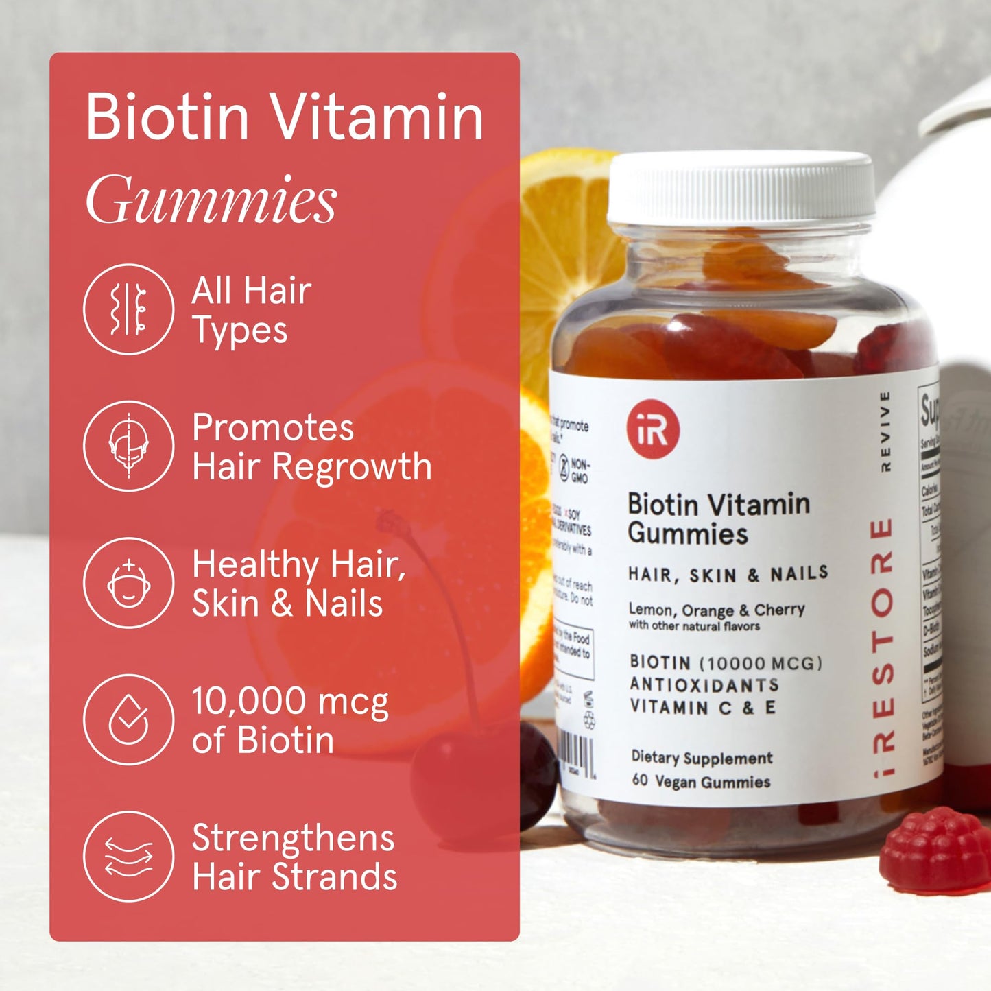 iRestore hair growth aid gummies with coconut oil and turmeric