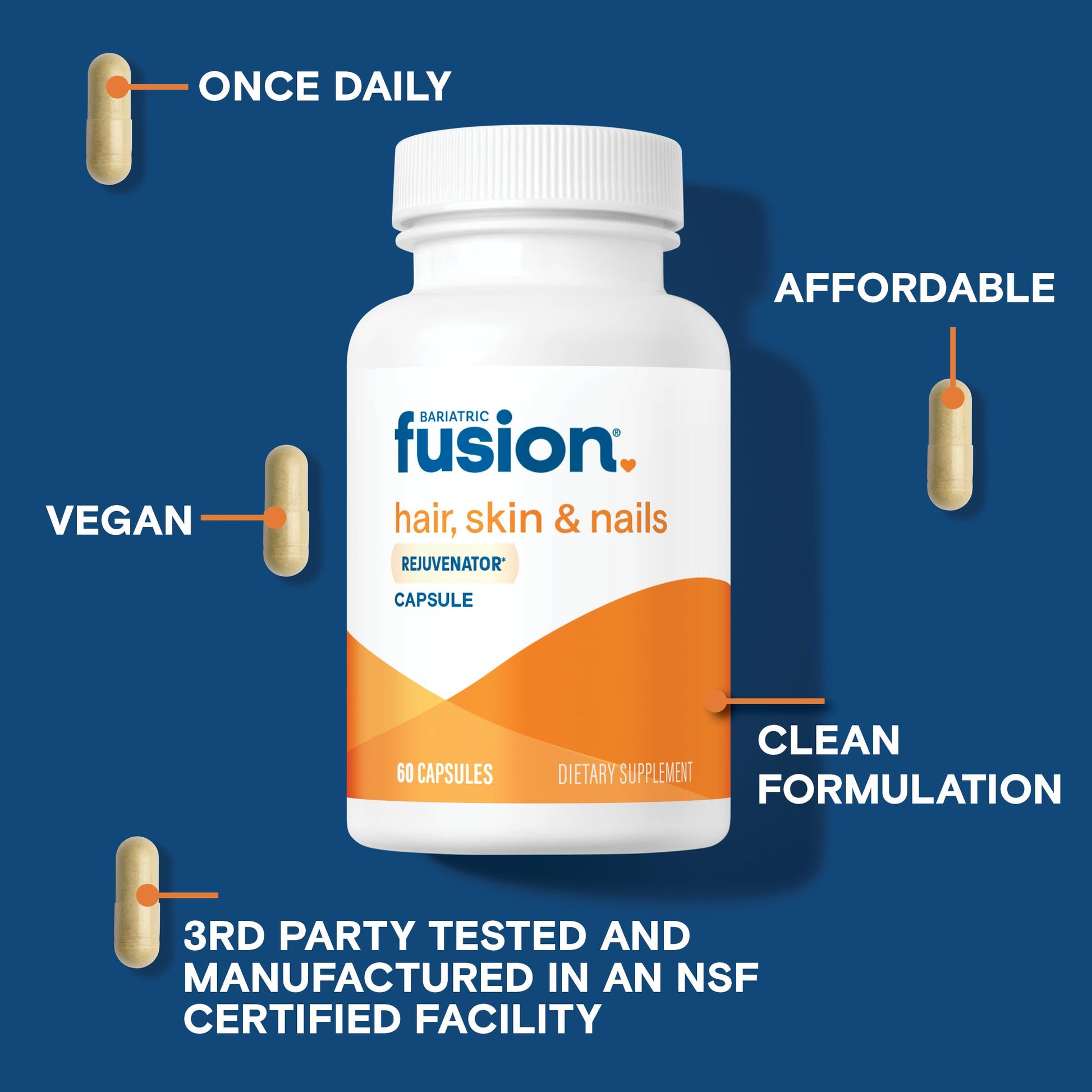 Bariatric Fusion daily post surgery hair vitamins ingredient list
