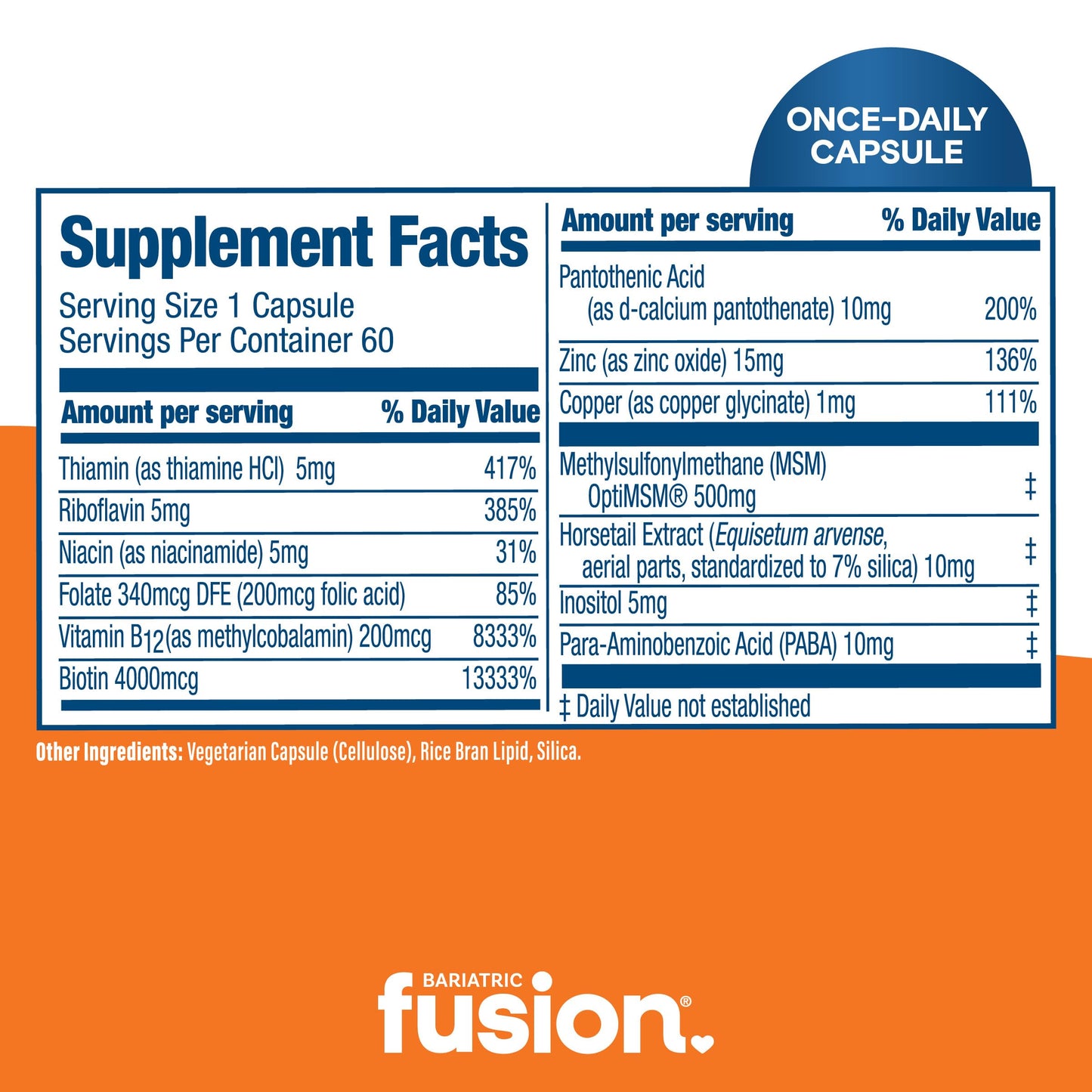 Bariatric Fusion biotin 4000 mcg capsules for post bariatric care