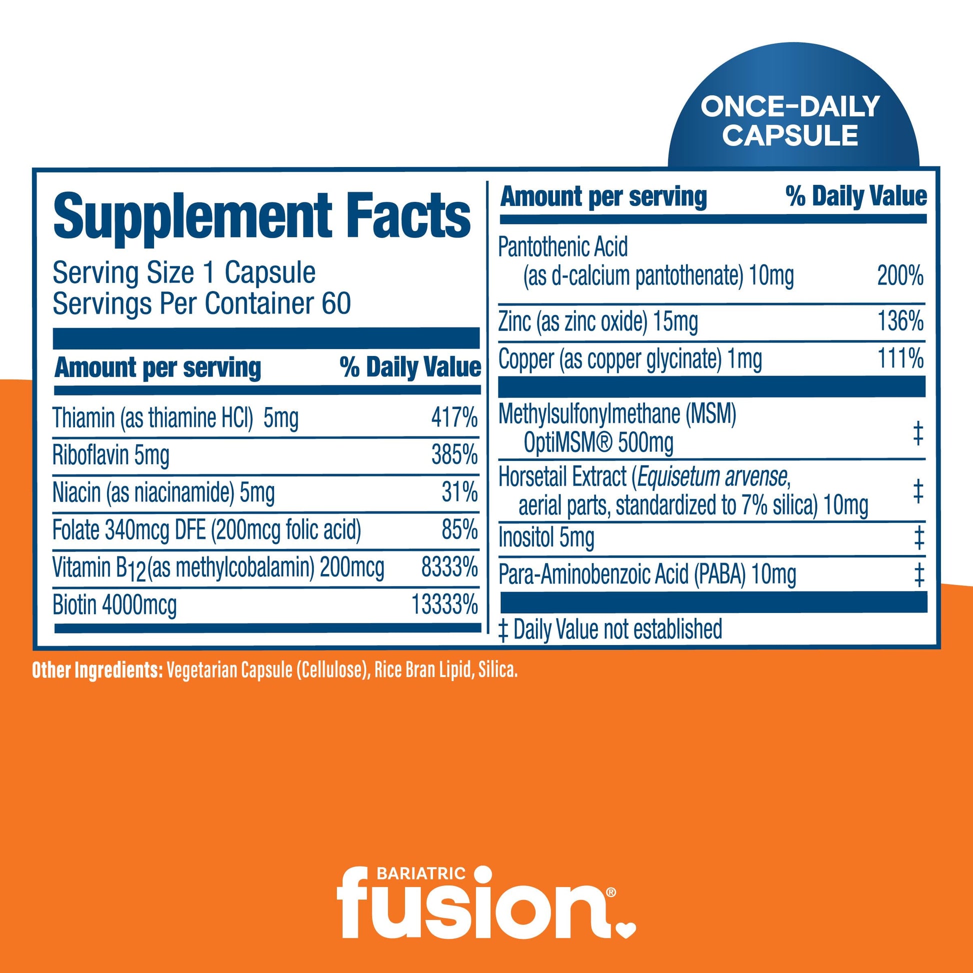 Bariatric Fusion biotin 4000 mcg capsules for post bariatric care