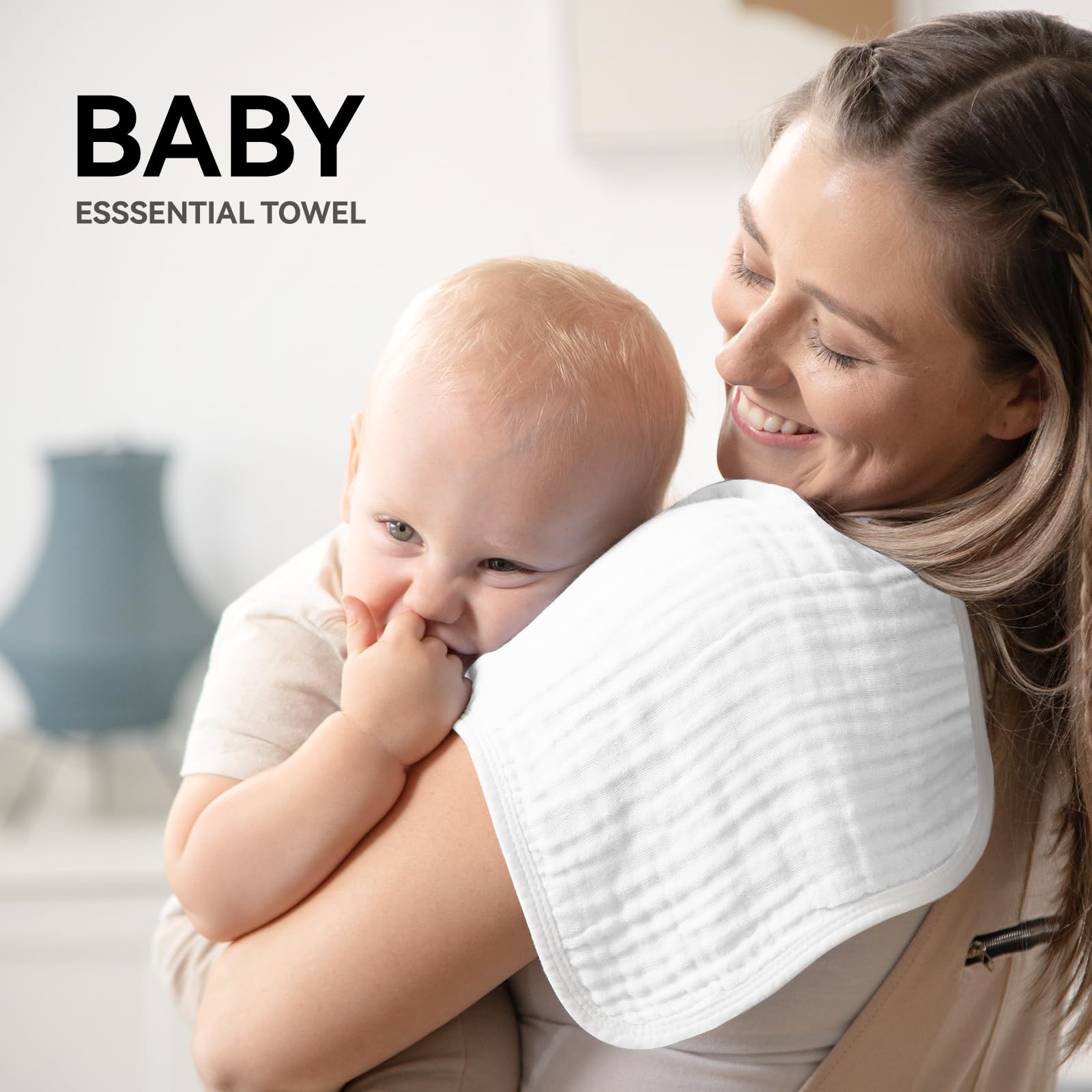Close up of 6-layer cotton texture on Synrroe burp cloths