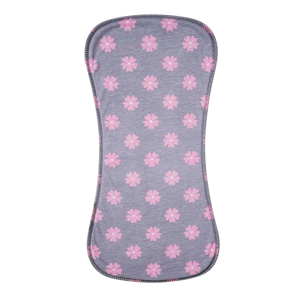 Pink and gray pattern variety in Gelisite 6 pack burp cloths set