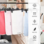 Parent using soft Synrroe burp cloth for baby care