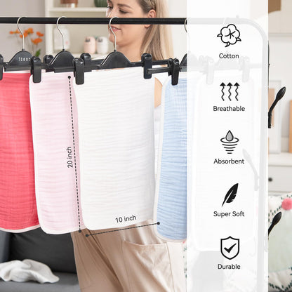 Parent using soft Synrroe burp cloth for baby care