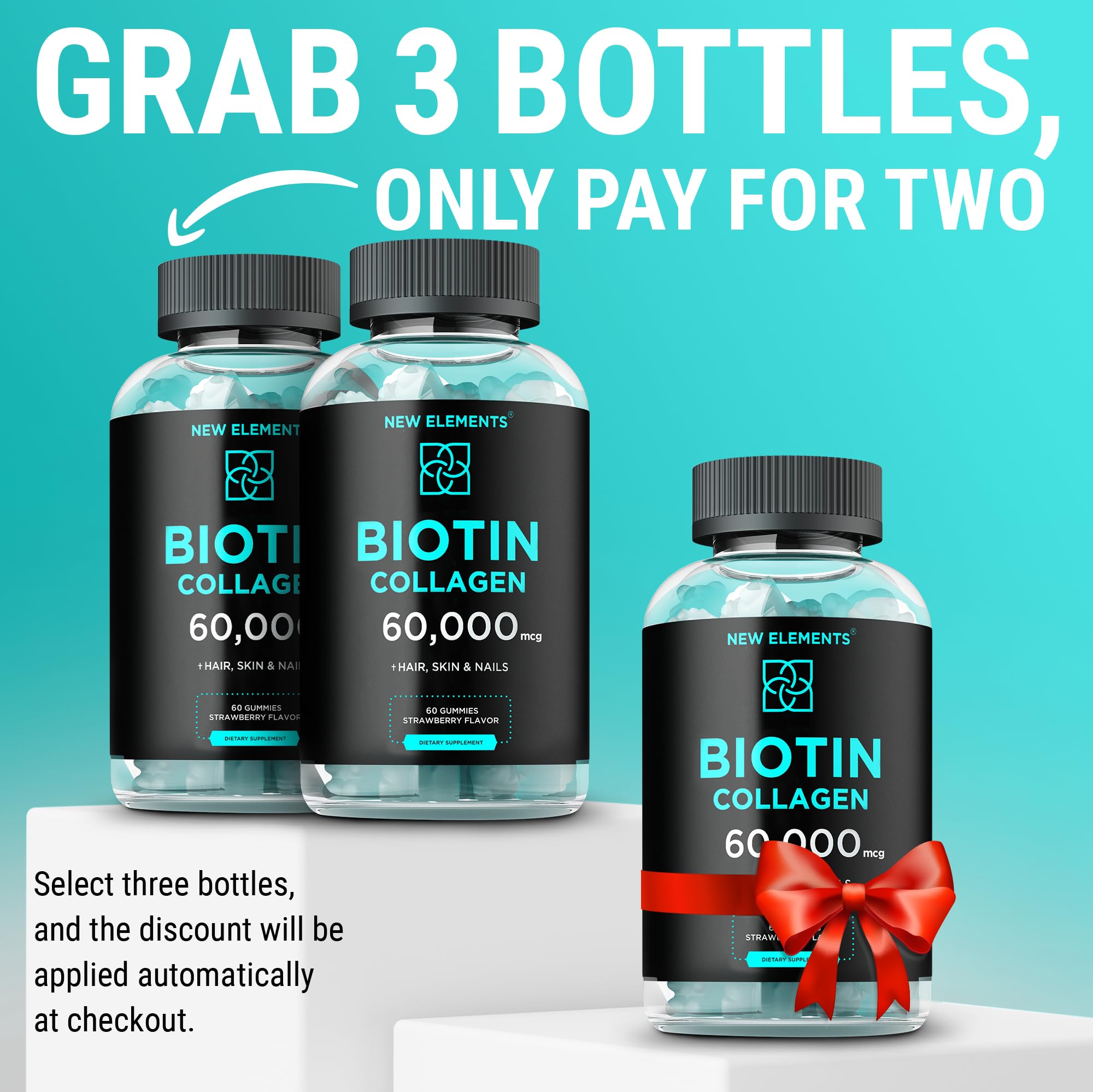 New Elements strawberry flavored beauty supplements nutrition facts and dosage information