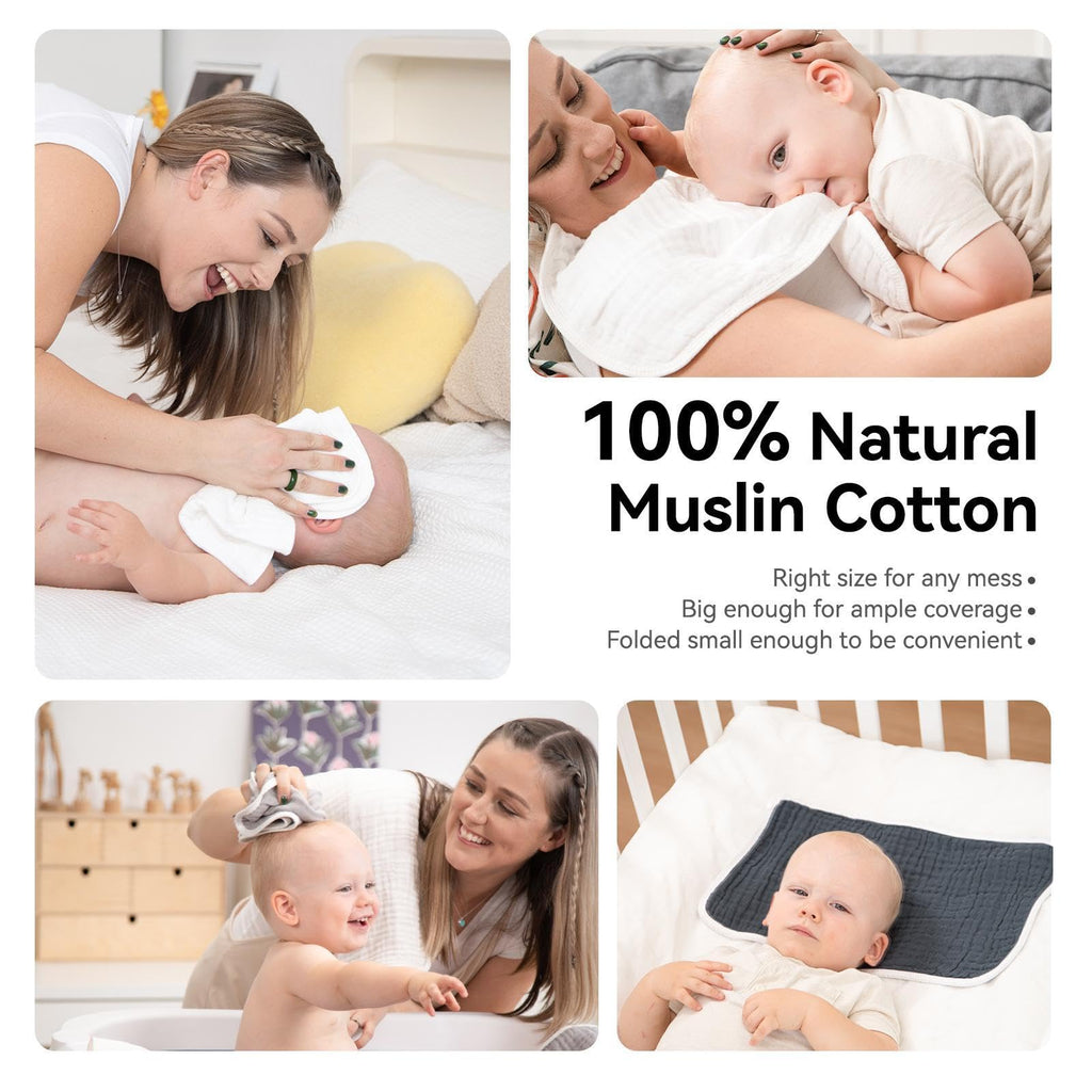 Large 20 by 10 inch baby burp cloth flat lay