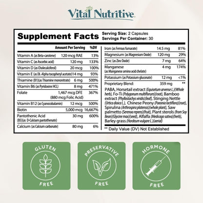 Vital Nutritive Vital Hair Complex top view of the secure bottle cap and seal