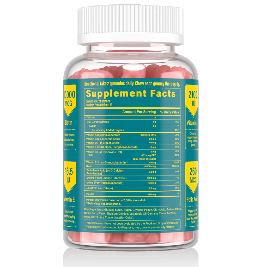 Authentic USA imported Lazpowfi biotin supplement container for lifestyle wellness