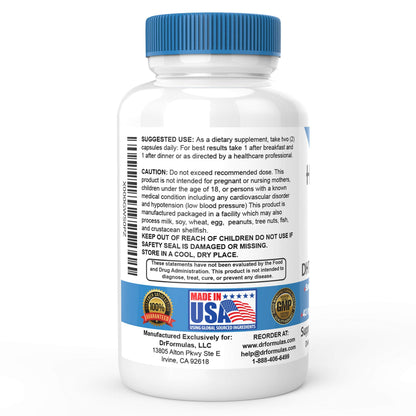 DrFormulas HairOmega dietary supplement veggie capsules close up view