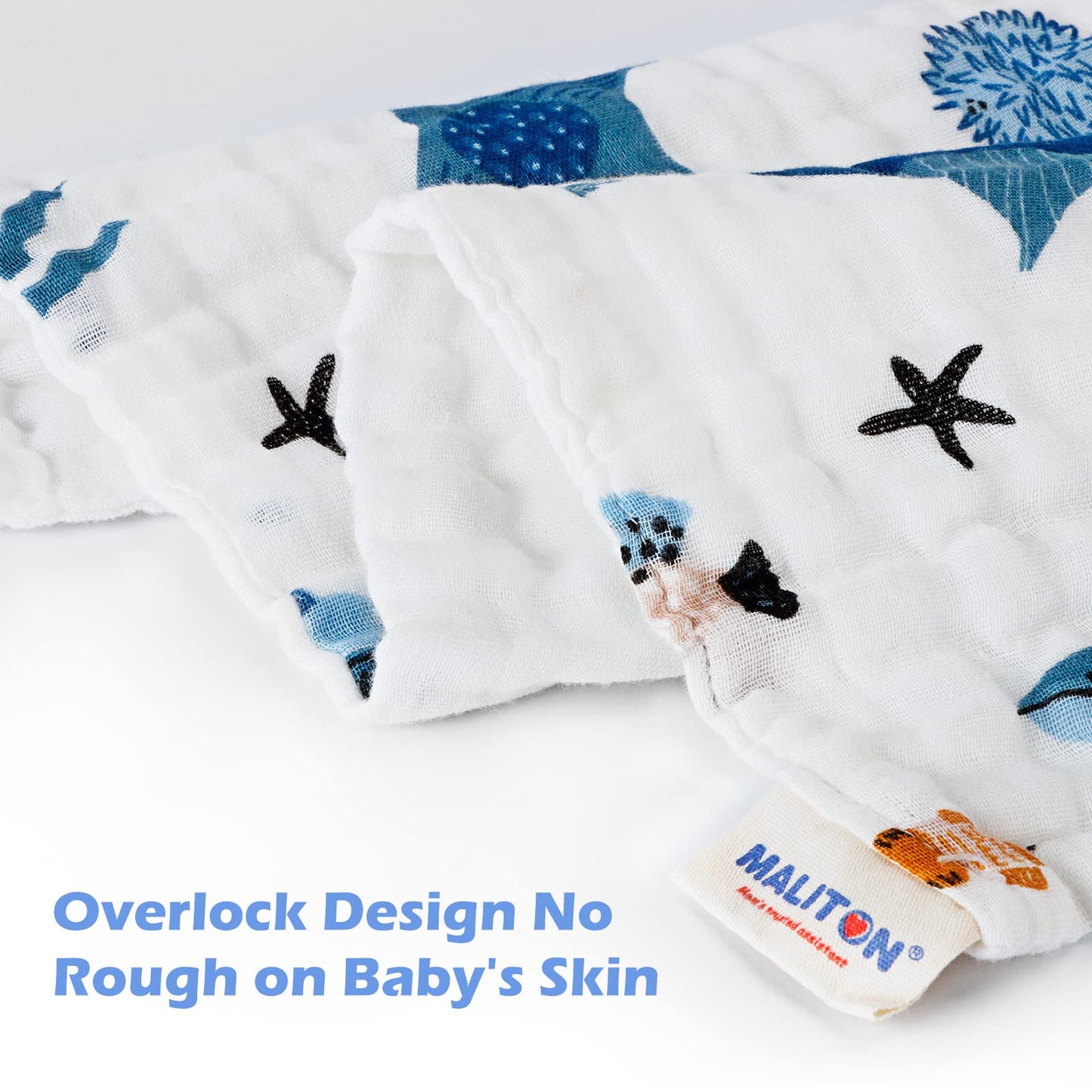 Variety of playful animal and vehicle prints on burp cloths
