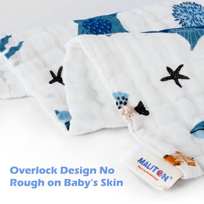 Variety of playful animal and vehicle prints on burp cloths
