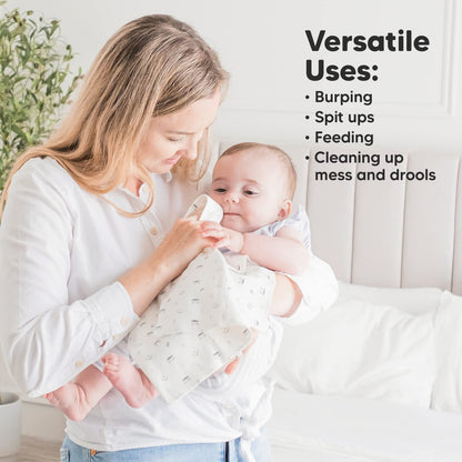 Close up of soft organic cotton texture on burp cloth