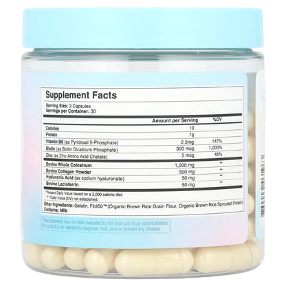 Wondercow hair growth and nail strength supplement side profile