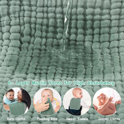 Looxii baby burp cloths stacked for newborn essentials