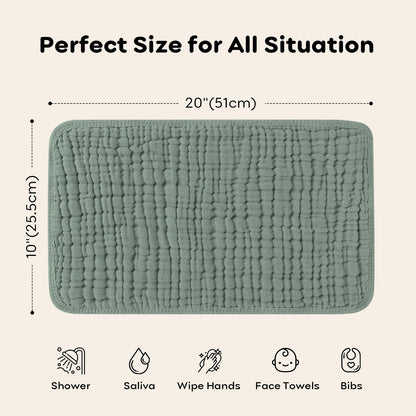 Looxii soft dark green muslin cloths for baby shower gift