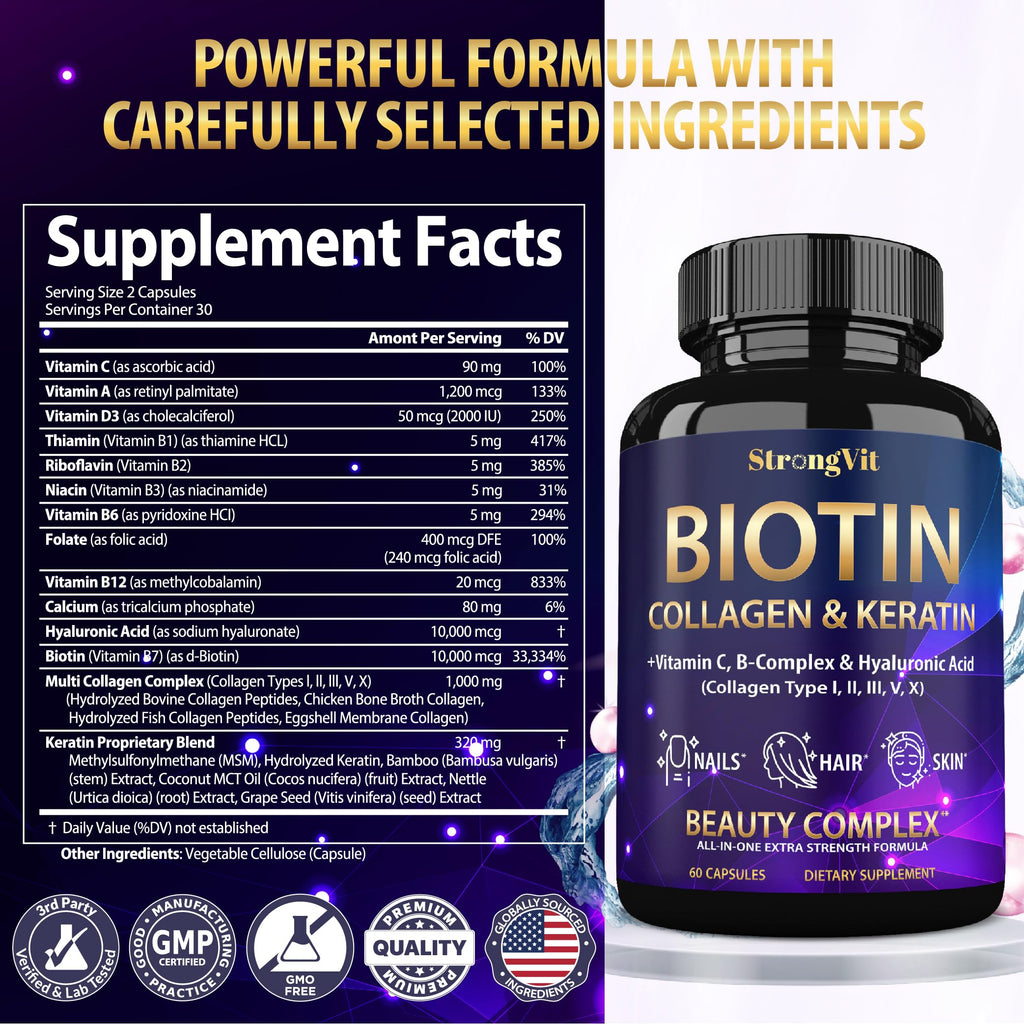 Authentic Vitboost biotin complex bottle on clean background for e commerce retail
