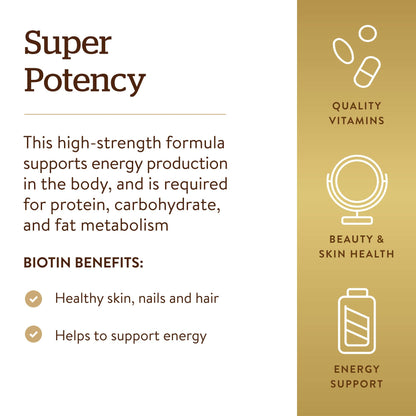 Solgar Biotin 5000 mcg non GMO vegan capsules lifestyle product shot
