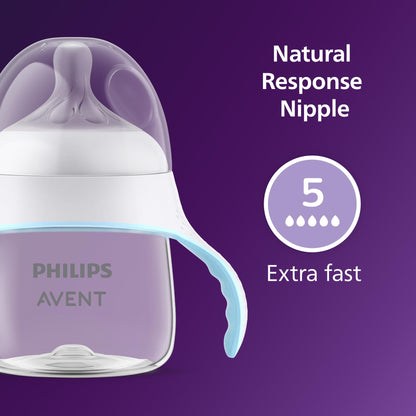 Close up view of the extra fast flow nipple on the Philips Avent Natural Trainer Cup.