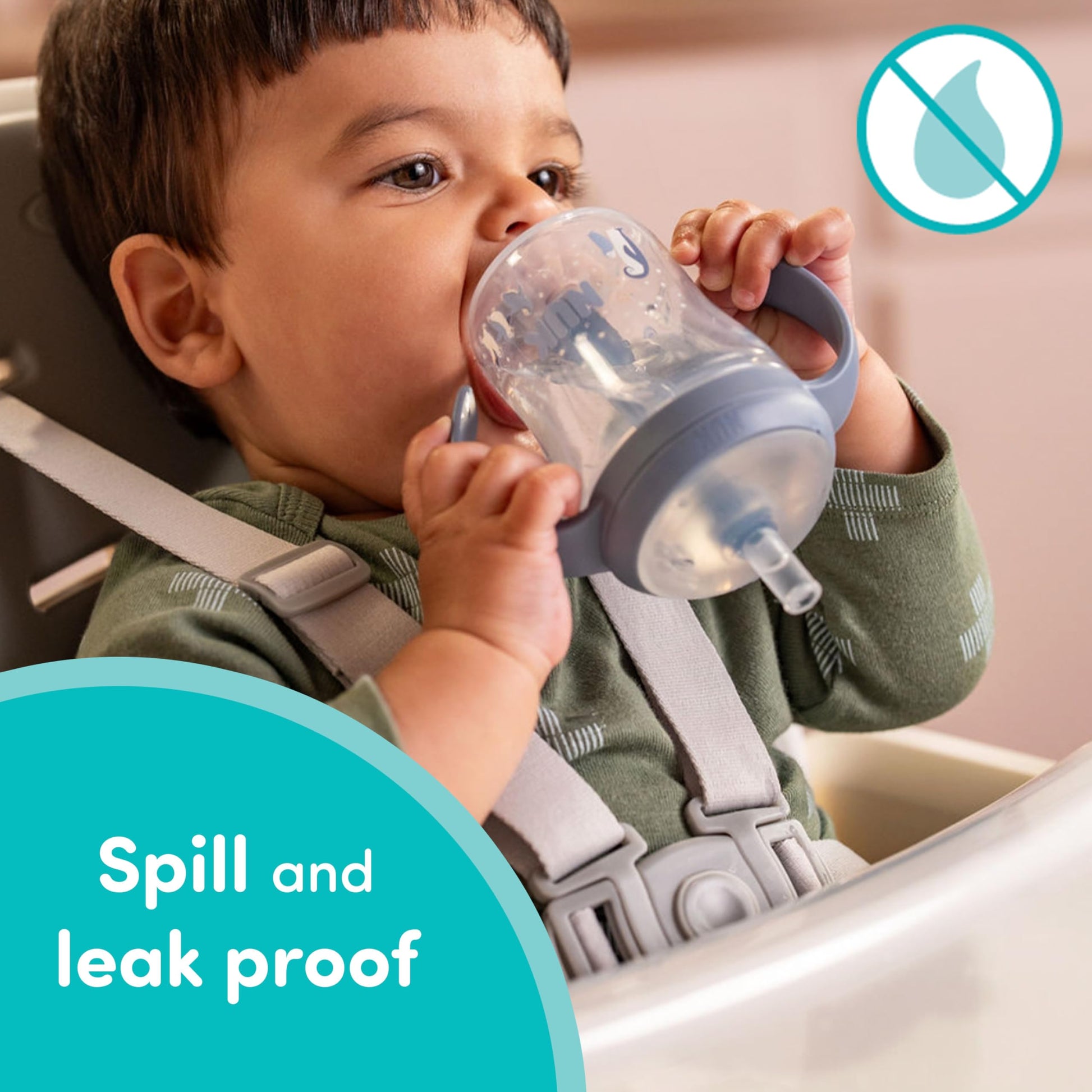 NUK spill-proof straw cup pack of two for babies