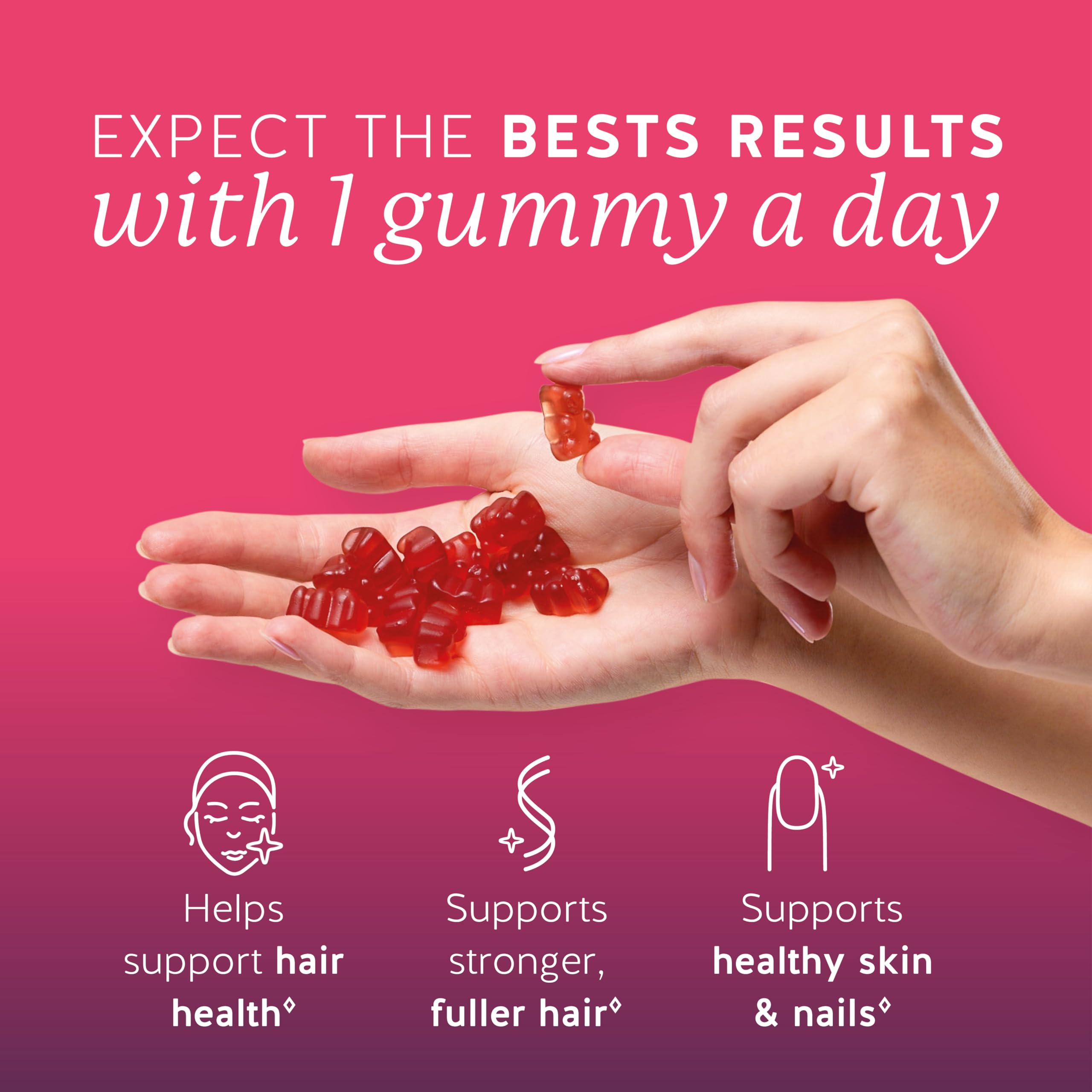 Bears With Benefits high potency hair skin and nails supplement packaging details