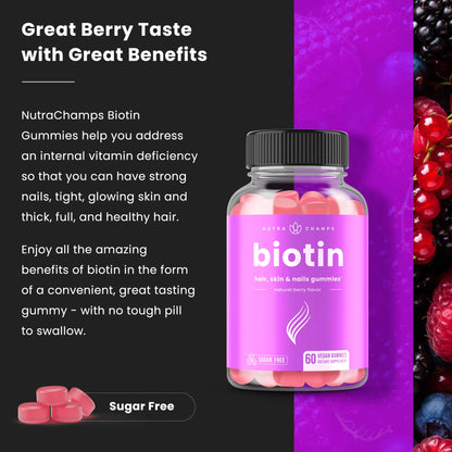 NutraChamps dietary supplement for women and men displaying natural color berry chewables