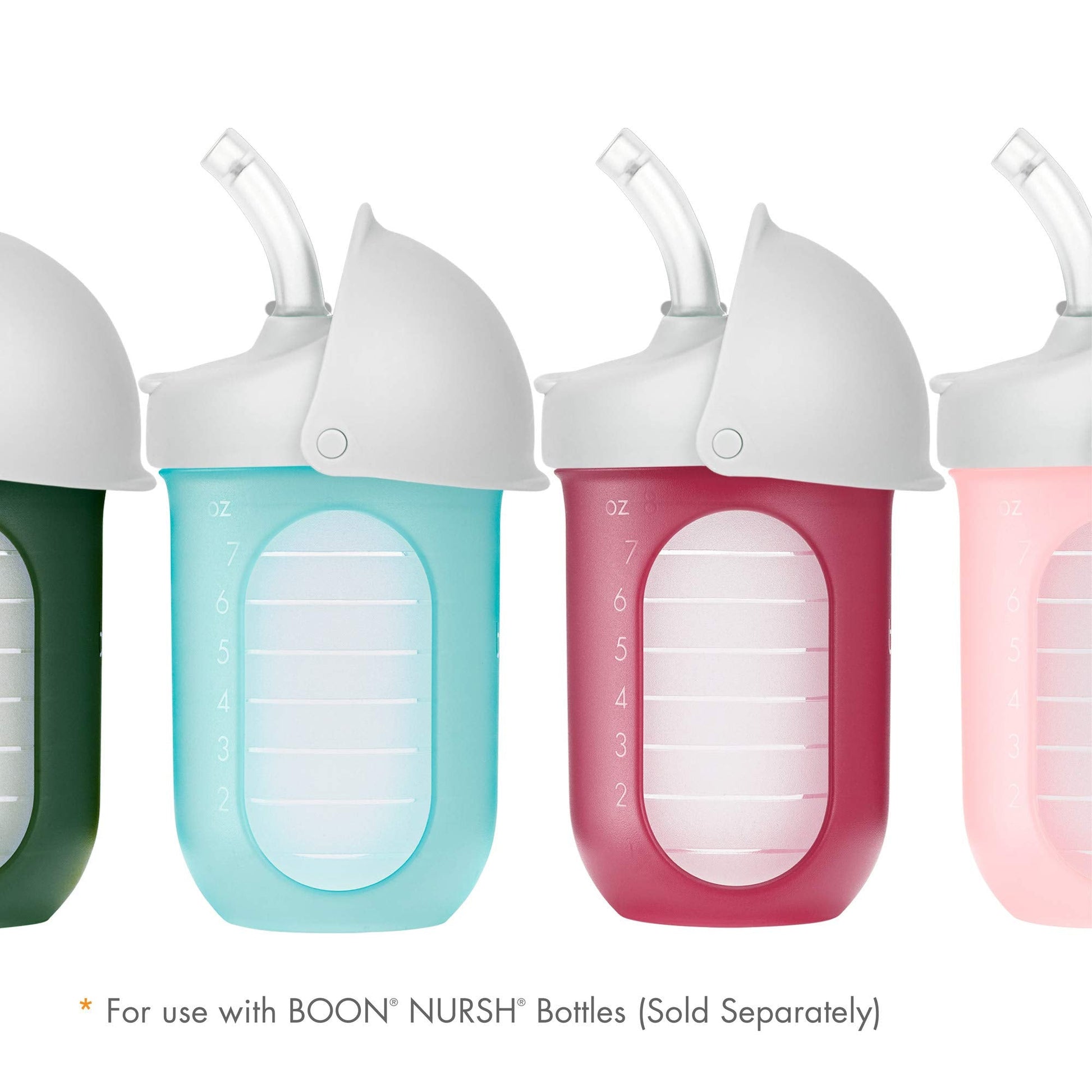 Boon white flip top rotating lid mechanism open and closed views