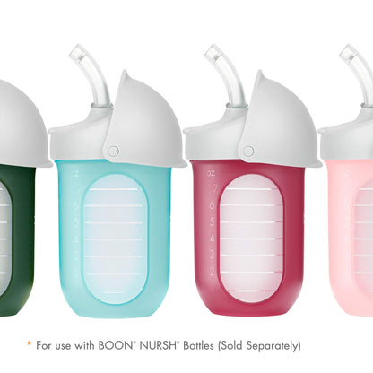 Boon white flip top rotating lid mechanism open and closed views