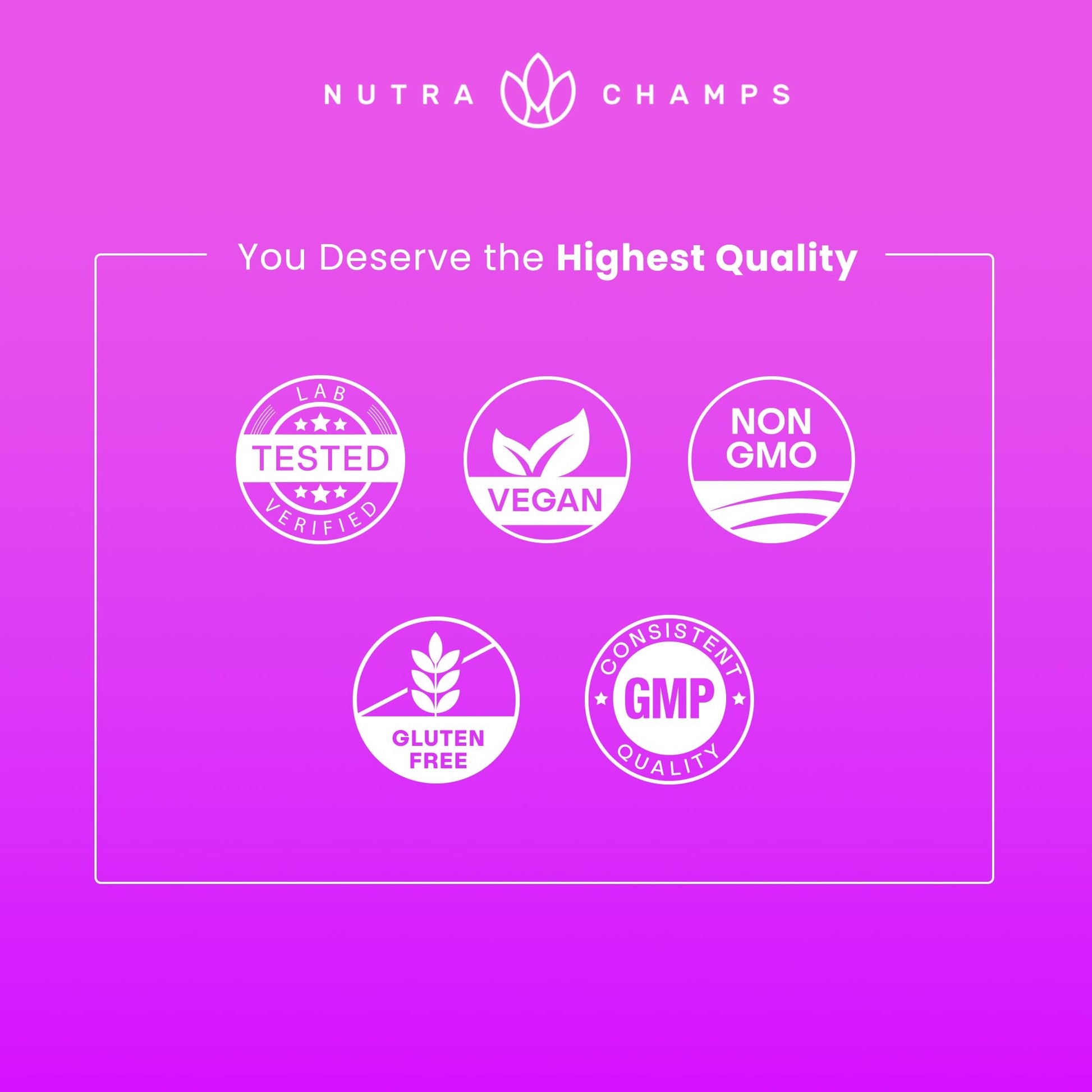 NutraChamps non GMO allergen free biotin product packaging for daily wellness routines