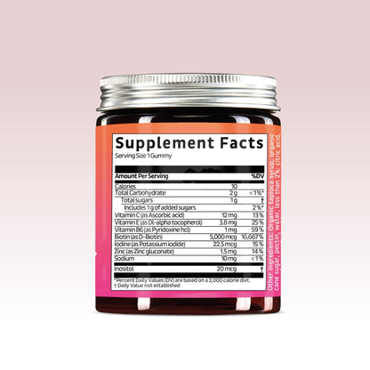 Thirty count daily supply bottle of authentic plant based biotin chewables