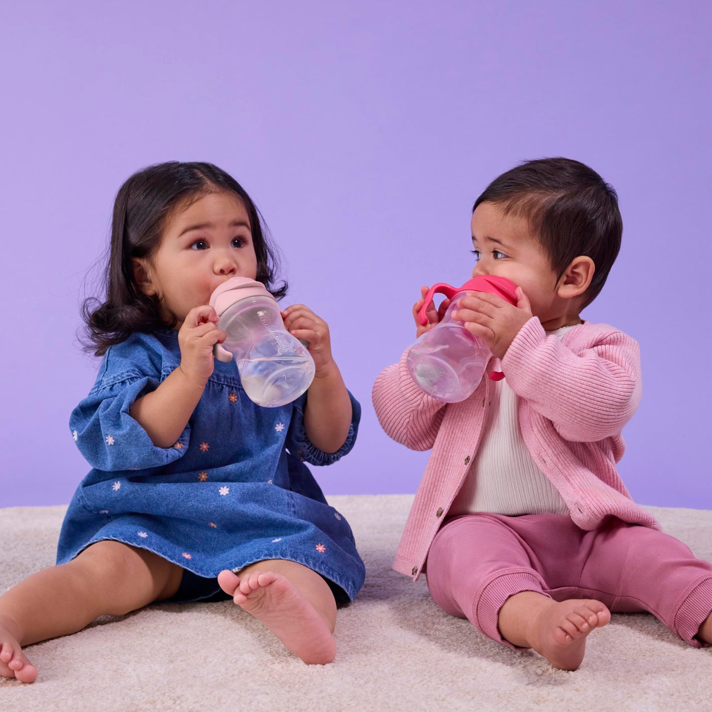 B.Box baby training mug with easy grip handles showing leak proof lid.