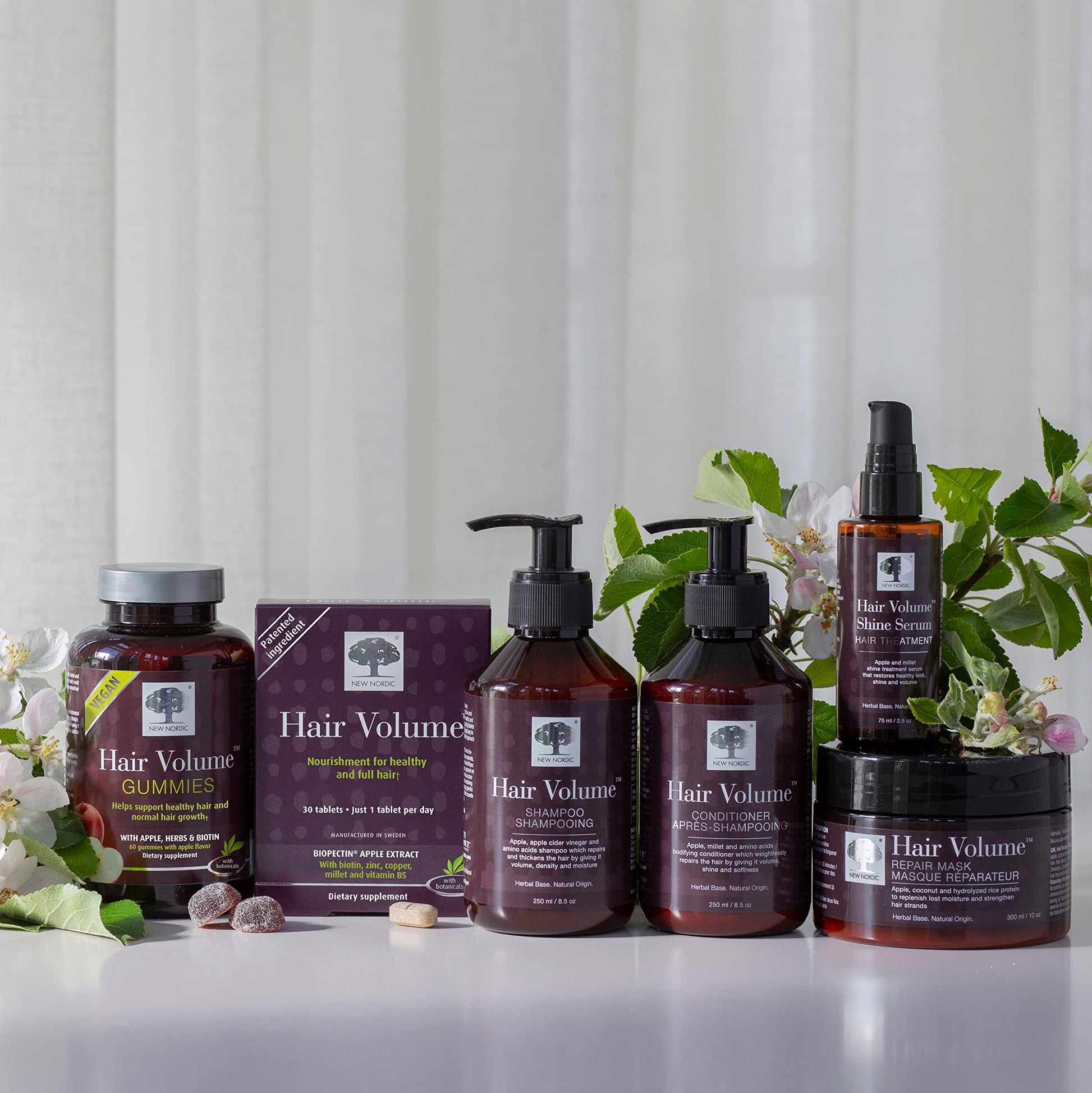 Premium New Nordic hair wellness gummies for thicker and fuller-looking hair texture