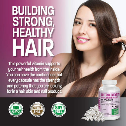 Bronson vitamin B7 supplement for hair skin and nails product details