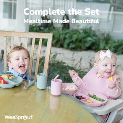 WeeSprout premium imported baby training cups showing thick durable texture of the high quality silicone base.