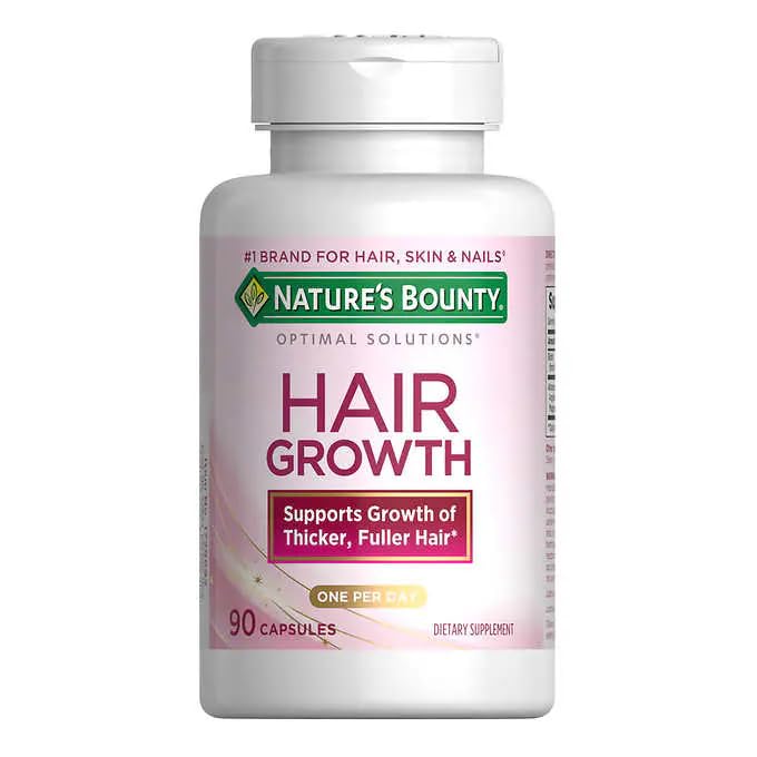 Nature's Bounty 90 capsules hair complex product arrangement