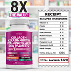New Age dietary supplement capsules showing nutritional facts including folate and hyaluronic acid