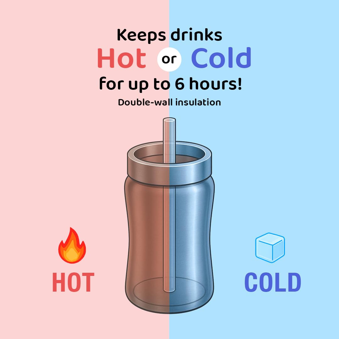 Grosmimi 6 fluid ounce stainless steel cup showing vacuum insulation details