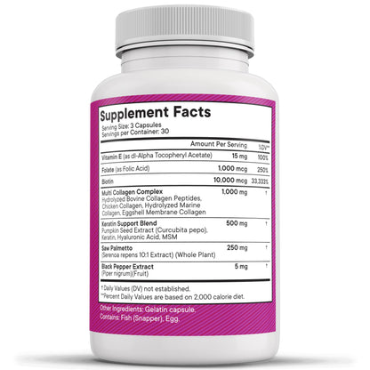 Natural DHT blocker hair support supplement bottle featuring premium pumpkin seed extract
