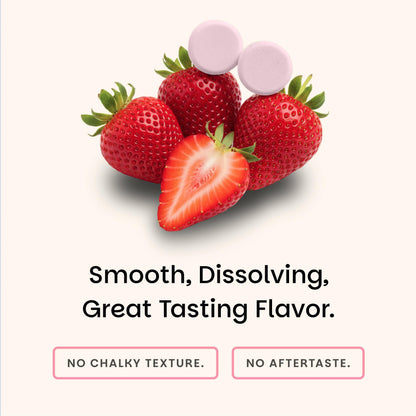 Strawberry flavor dissolvable biotin tablets for beauty support