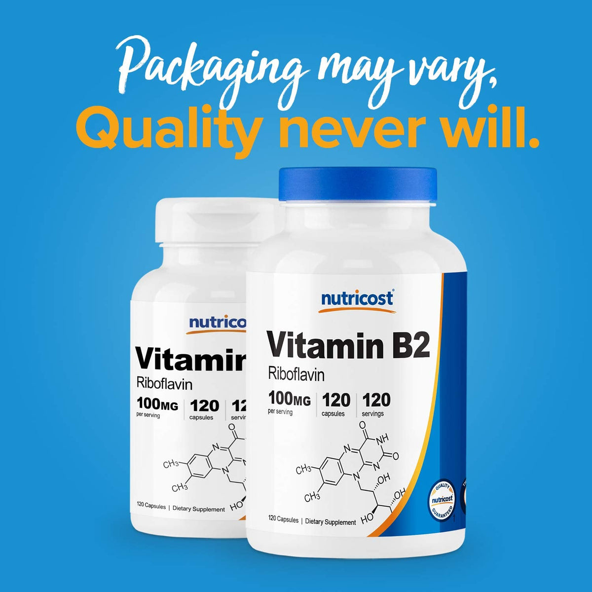Nutricost Vitamin B2 capsule size and vegetarian ingredients detail