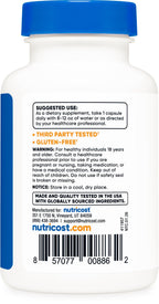 Nutricost non GMO gluten free wellness supplement bottle side angle