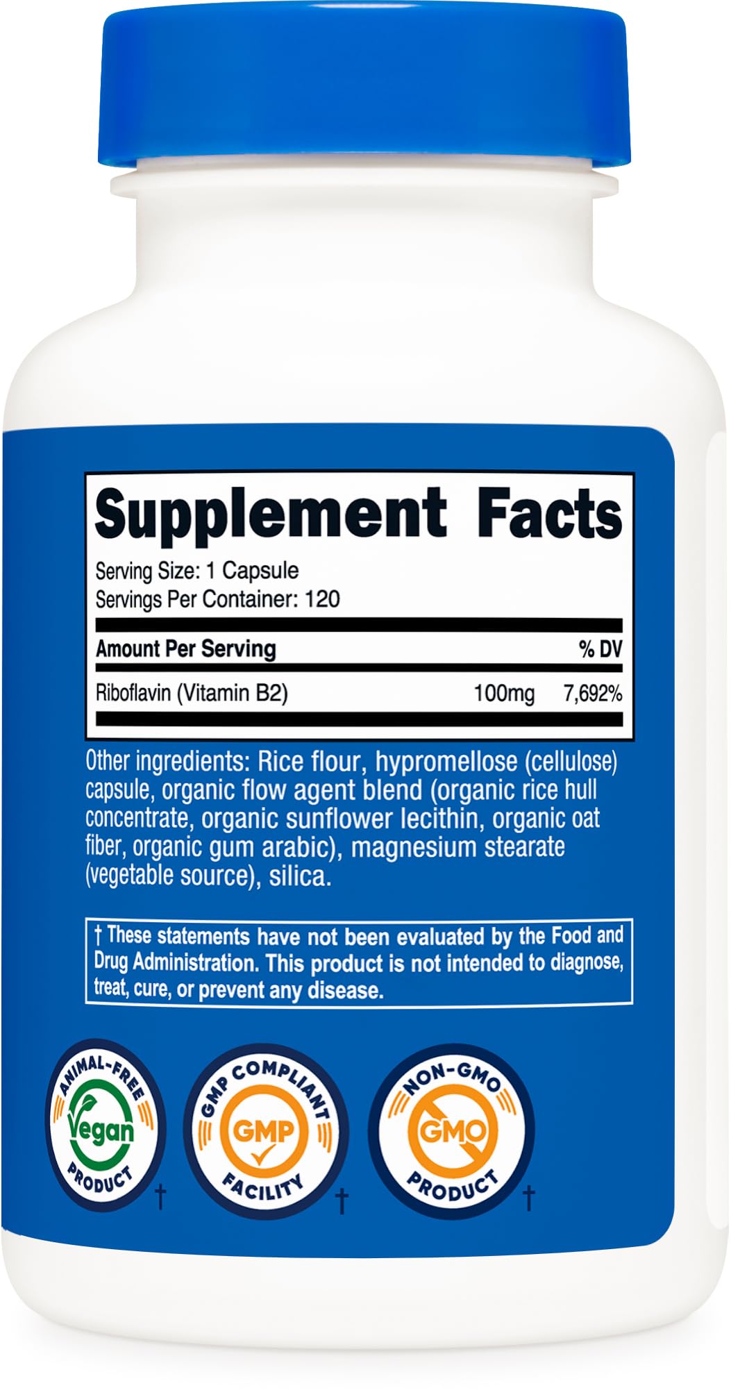 Nutricost imported USA metabolism support vitamin bottle description close up