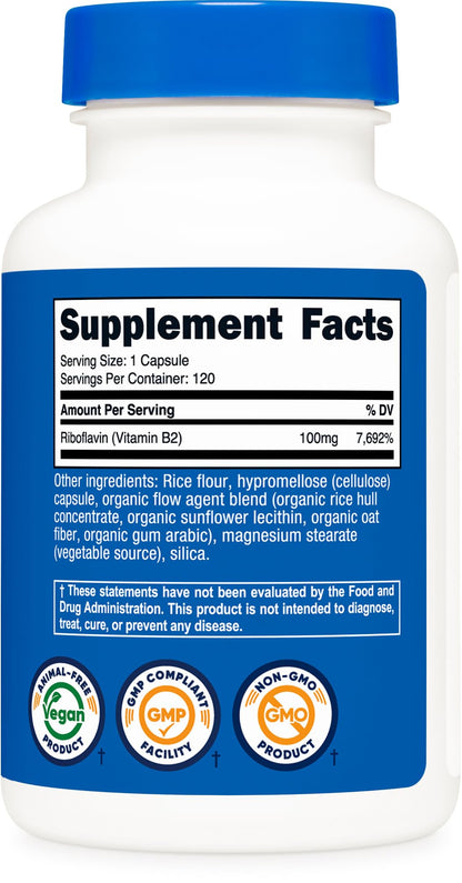 Nutricost imported USA metabolism support vitamin bottle description close up