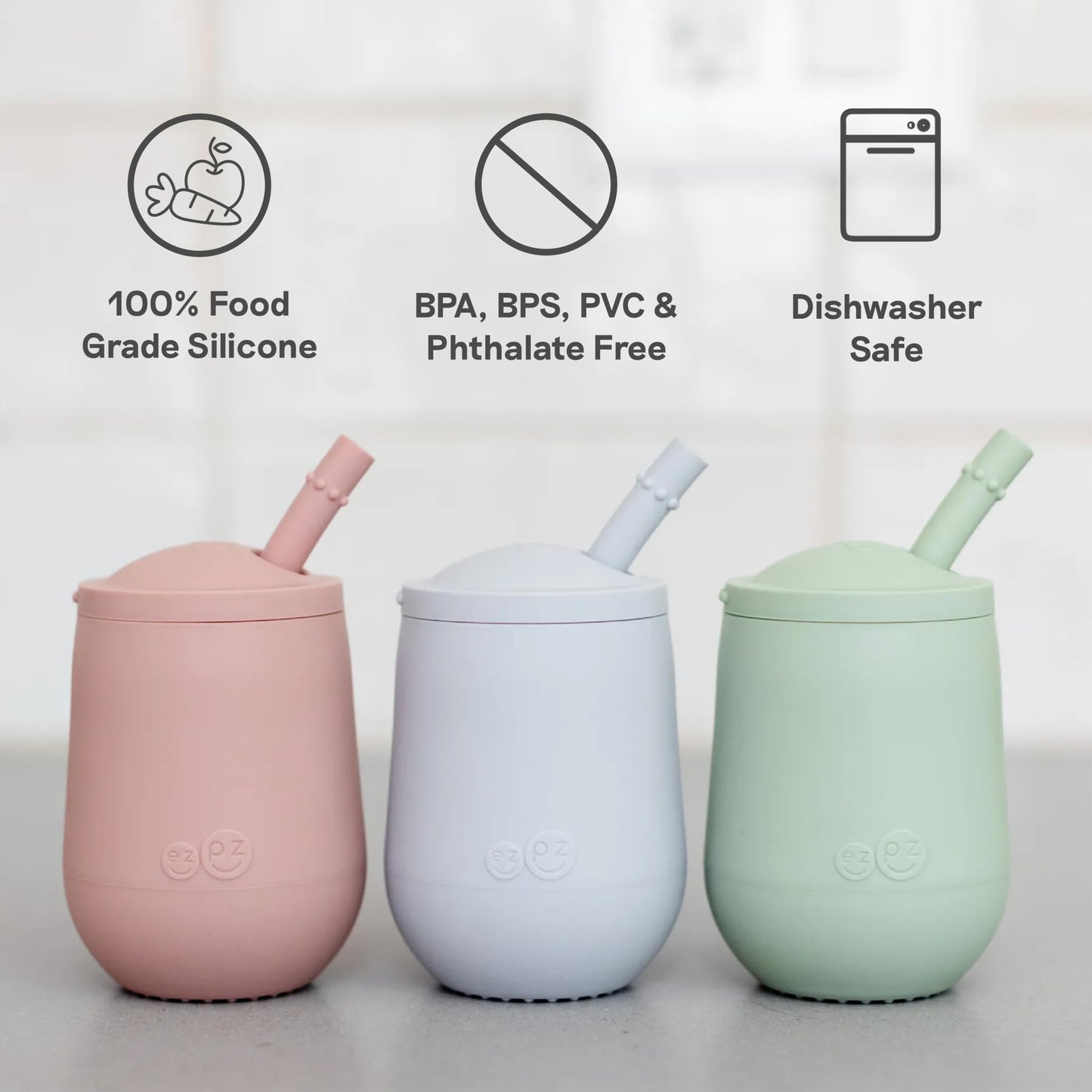 Authentic ezpz imported silicone toddler cup kit packaged for premium baby care routines