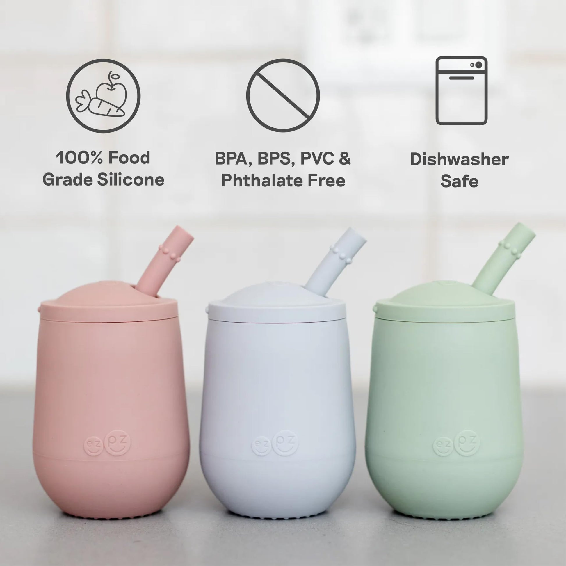 Authentic ezpz imported silicone toddler cup kit packaged for premium baby care routines