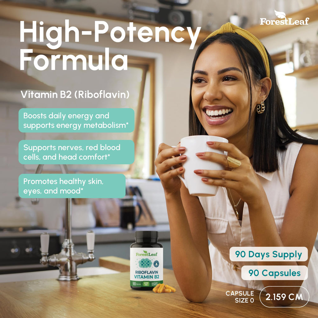 ForestLeaf energy and nervous system support riboflavin vegetable capsules
