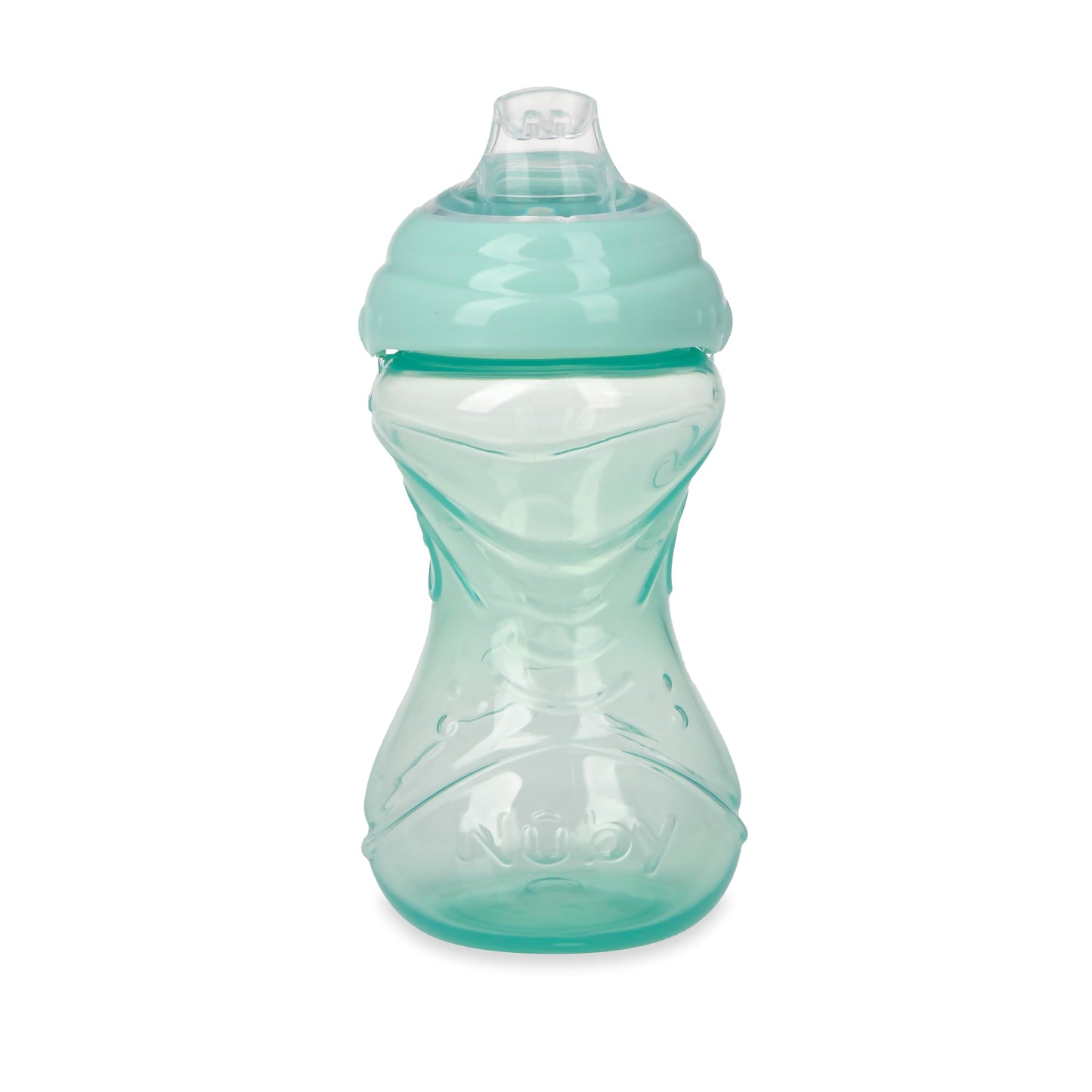 Close up of the contour easy grip base on the 10 ounce toddler cup.