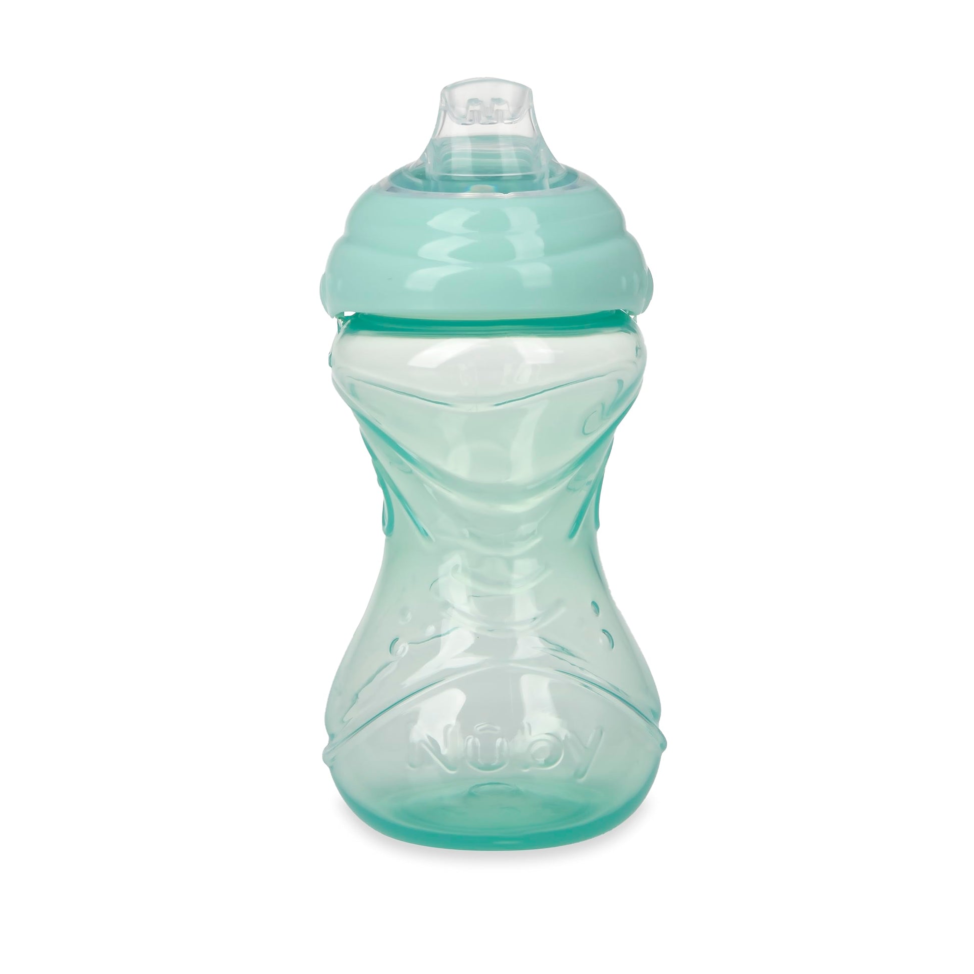 Close up of the contour easy grip base on the 10 ounce toddler cup.