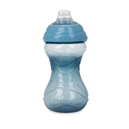 BPA free travel friendly infant training beaker set in neutral gray and green.